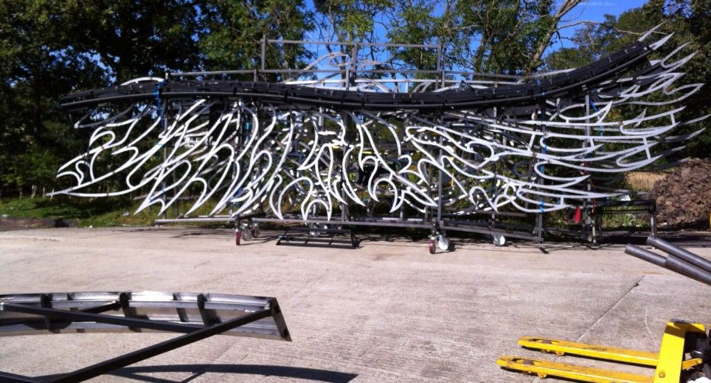 The London 2012 Closing Ceremony phoenix frame during fabrication